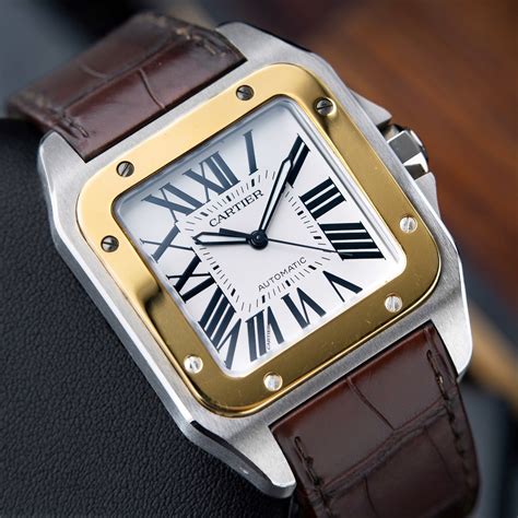 cartier santos 100 xl gold and steel|cartier santos 100 price uk.